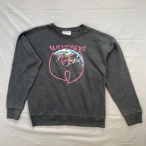 Wu-tang Xs Charcoal Gray Sweatshirt Earth Graphic Cotton Blend Pullover 60 40